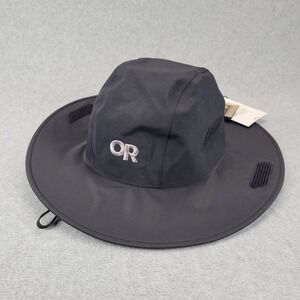 New Outdoor Research Seattle Sombrero Men M GORE-TEX Rain Hat Black